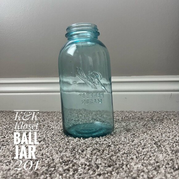 Vintage Light Blue Aqua Ball Perfect Mason Canning Jar 1910-1923 #10 NO LID! - Picture 2 of 8